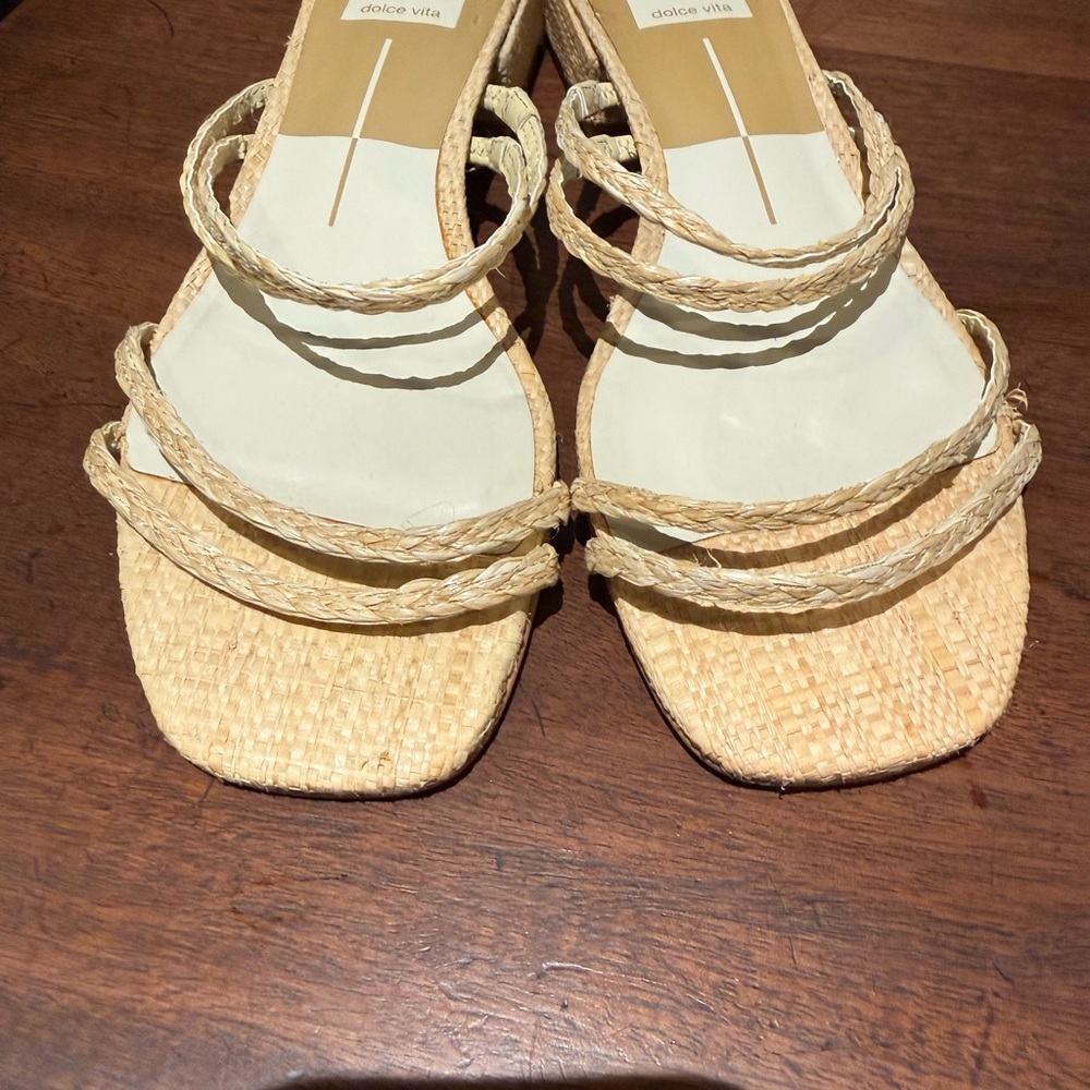 Dolce Vita Braided-Strap Woven Sandals in Natural